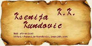 Ksenija Kundović vizit kartica